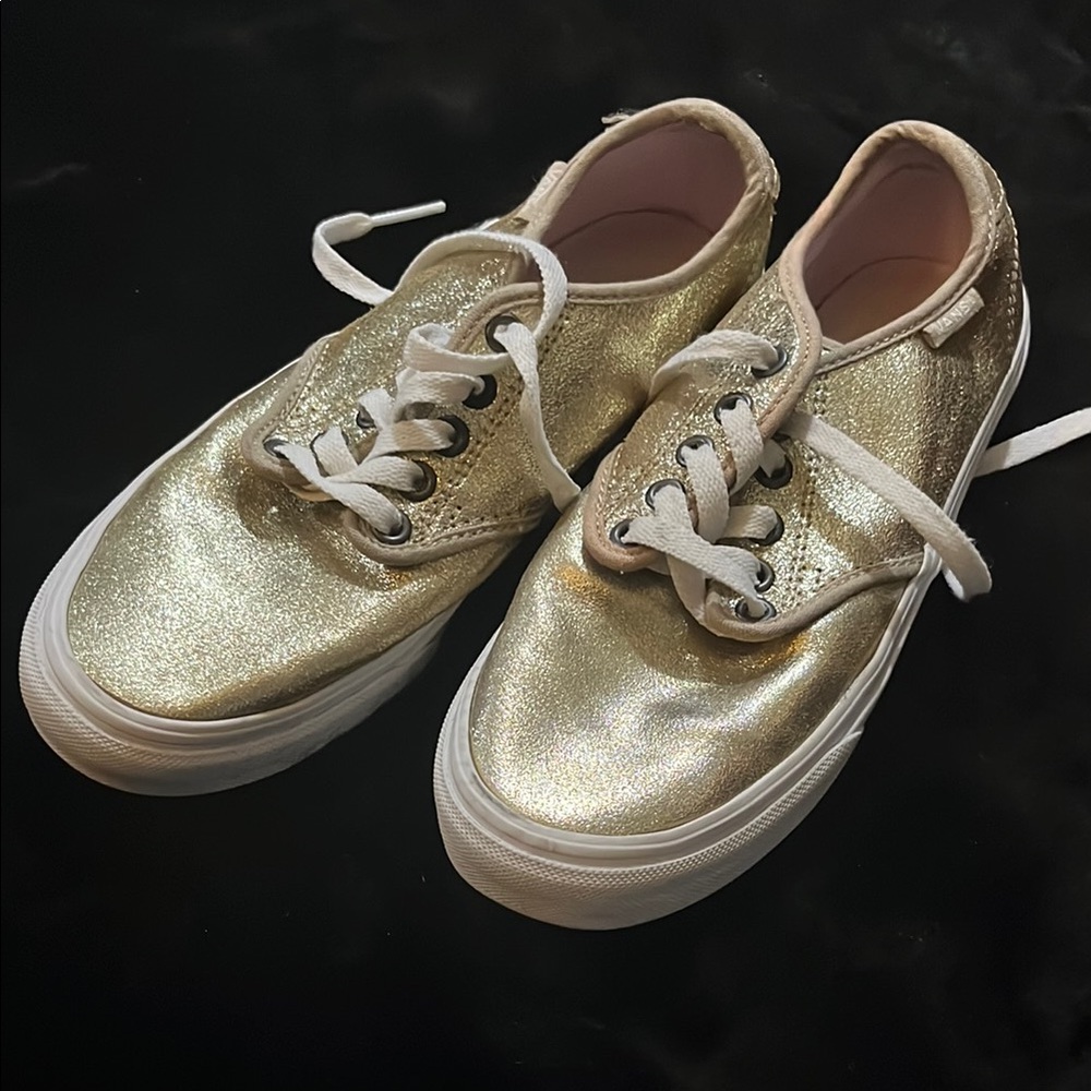 Womens Gold Glitter Size 7.5 Vans shoes
